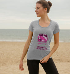 Coral Pink Surf Van Women's Scoop Neck Organic Cotton T-shirt