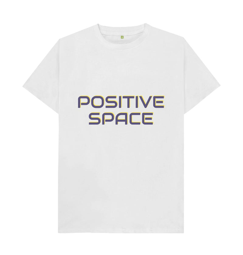 White Positive Space Organic Cotton T-shirt