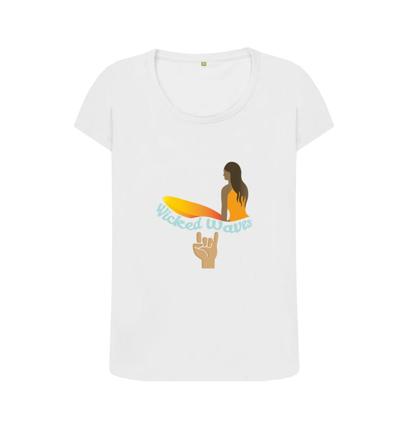 Wicked Waves Women's Scoop Neck Organic Cotton T-shirt