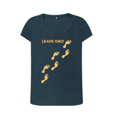 Leave Only Footprints Women's Scoop Neck Organic Cotton T-shirt