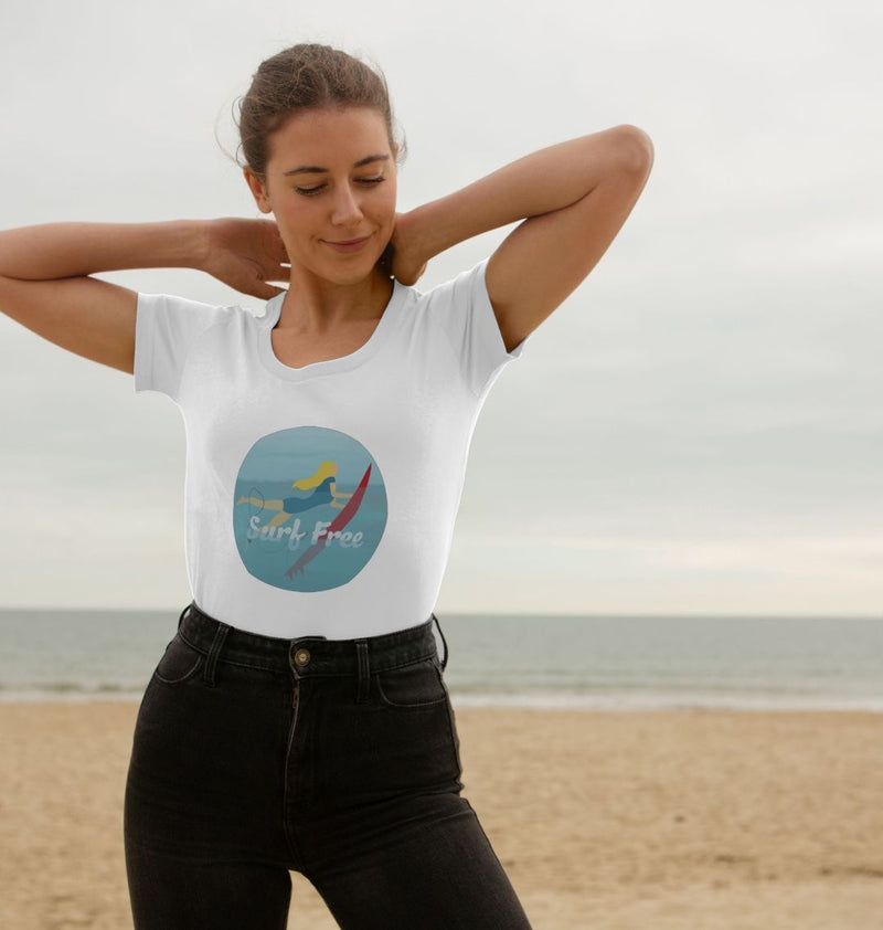 Surf Free Women's Scoop Neck Organic Cotton T-shirt