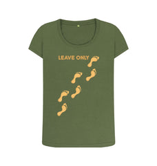 Leave Only Footprints Women's Scoop Neck Organic Cotton T-shirt