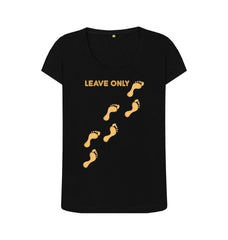 Leave Only Footprints Women's Scoop Neck Organic Cotton T-shirt