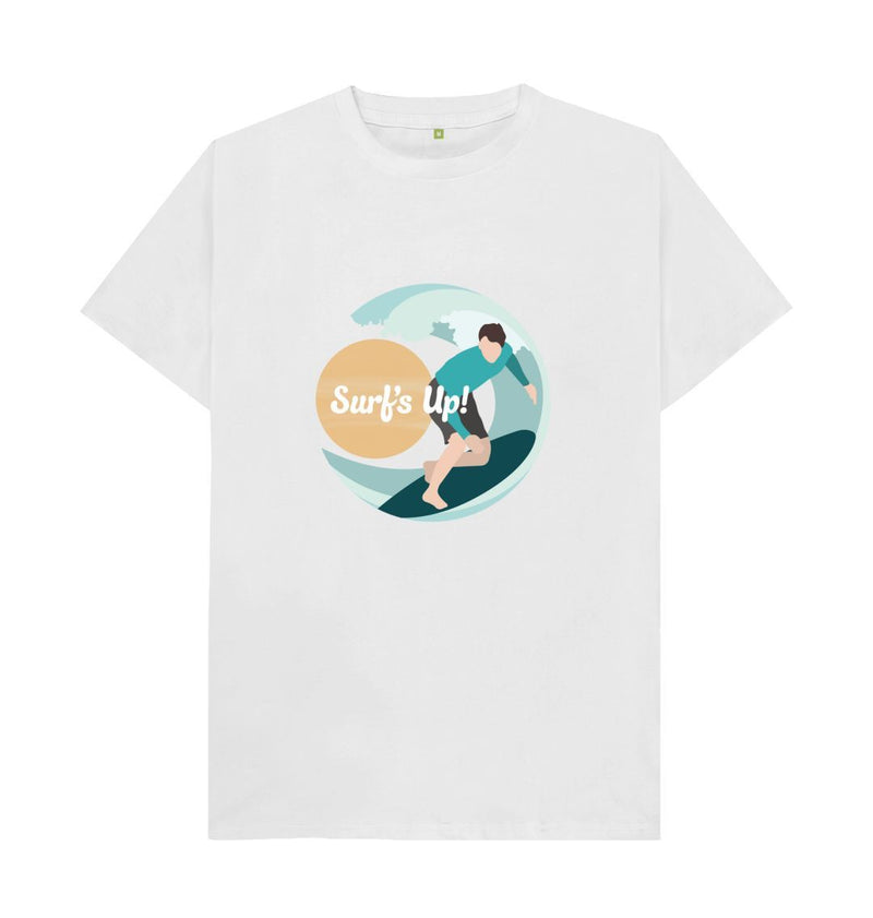 White Surf's Up Men's\/Unisex Organic Cotton T-shirt