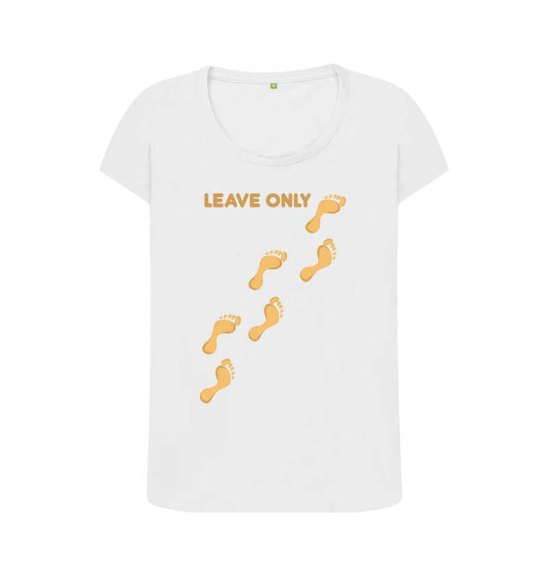 Leave Only Footprints Women's Scoop Neck Organic Cotton T-shirt