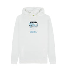 White Pastel Blue Surf Van Organic Cotton Hoody