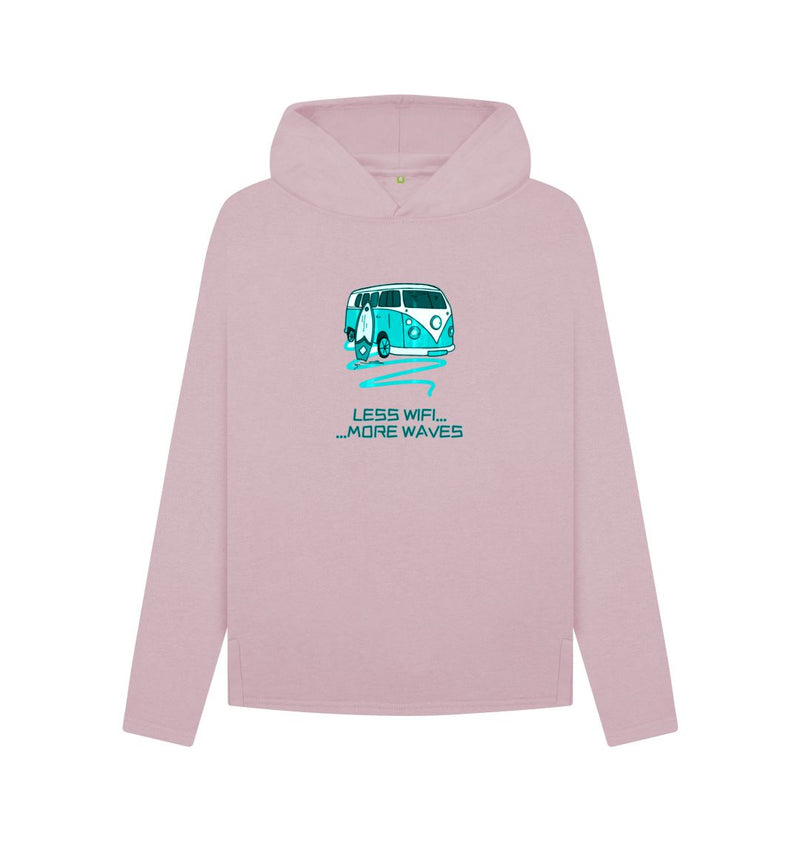 Athletic Grey Coral Turquoise Women's Relaxed Fit Organic Cotton Hoody