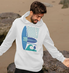 Navy Sea Surf Wave Organic Cotton Hoody