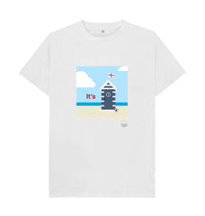 White It's Home Beach Hut Organic Cotton T-shirt