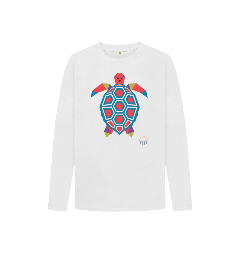 Navy Blue Tantalising Turtle Children's Organic Cotton Long Sleeve T-shirt