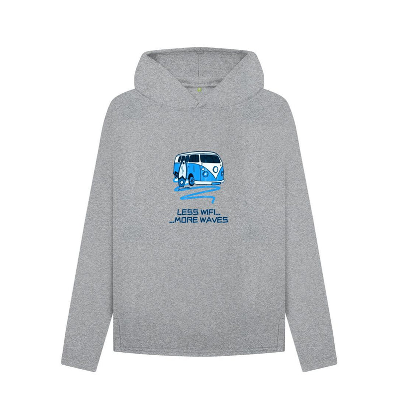 Coral Blue Surf Van Women's Relaxed Fit Organic Cotton Hoody