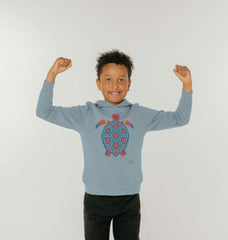 Navy Blue Tantalising Turtle Childen's Organic Cotton Hoody