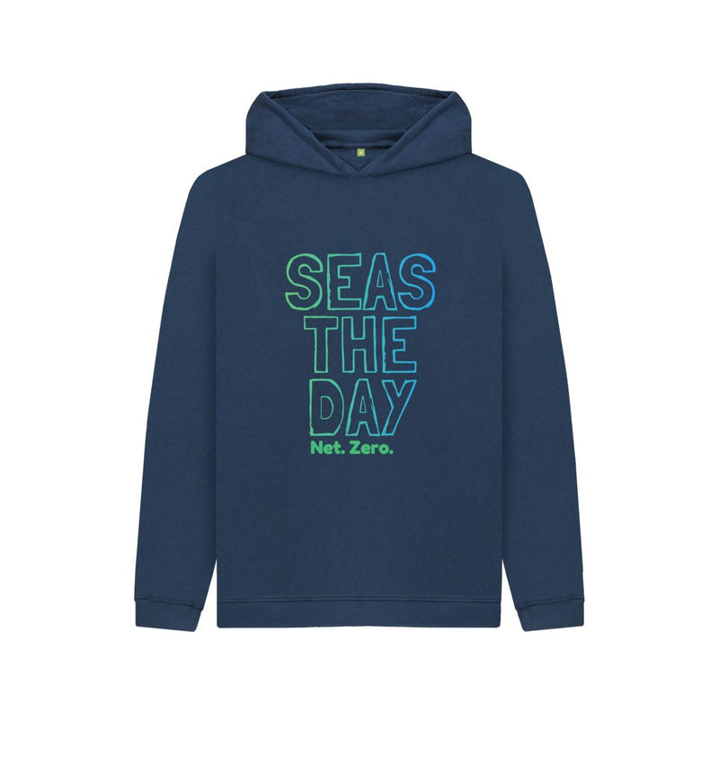 Navy Blue Sea's the day Children's Organic Cotton Hoody