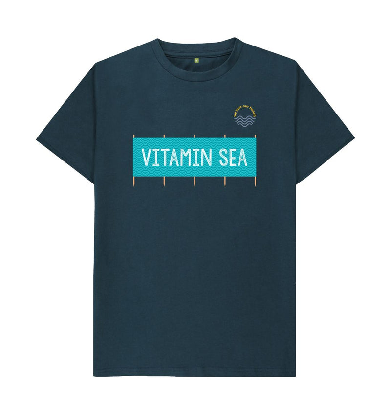 White Vitamin Sea Windbreak Organic Cotton T-shirt