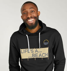 Light Heather Life's a Beach Windbreak Organic Cotton Hoody