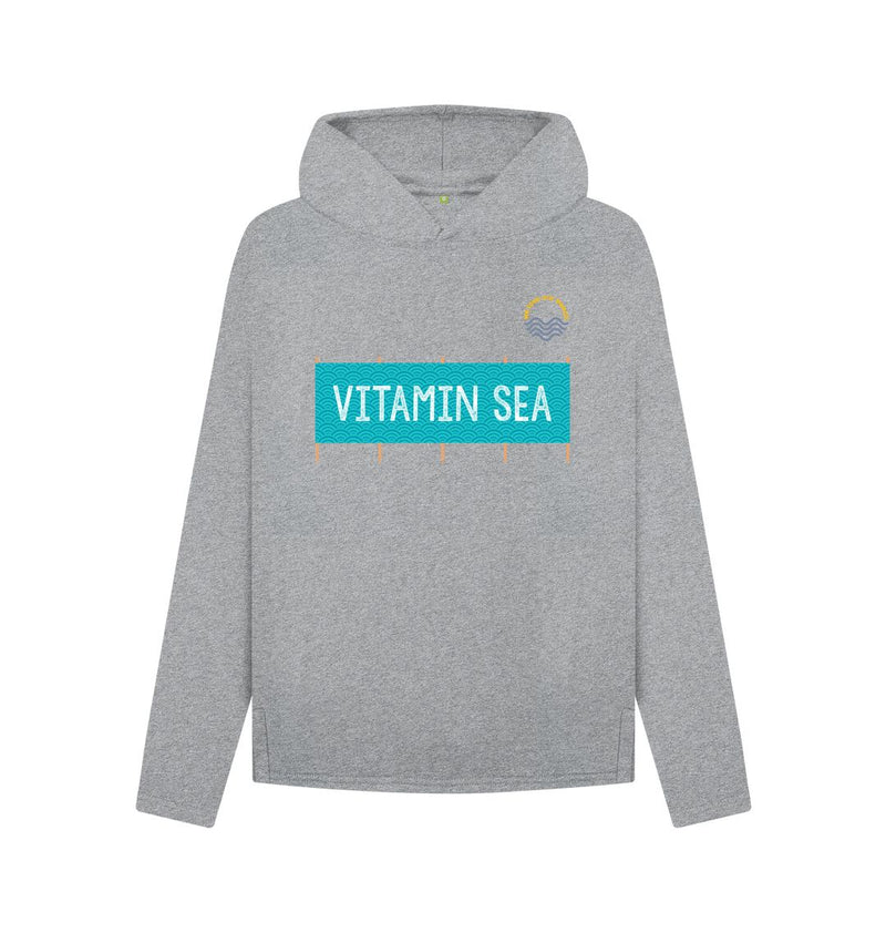 White Vitamin Sea Relaxed Fit Women's Organic Cotton Hoody