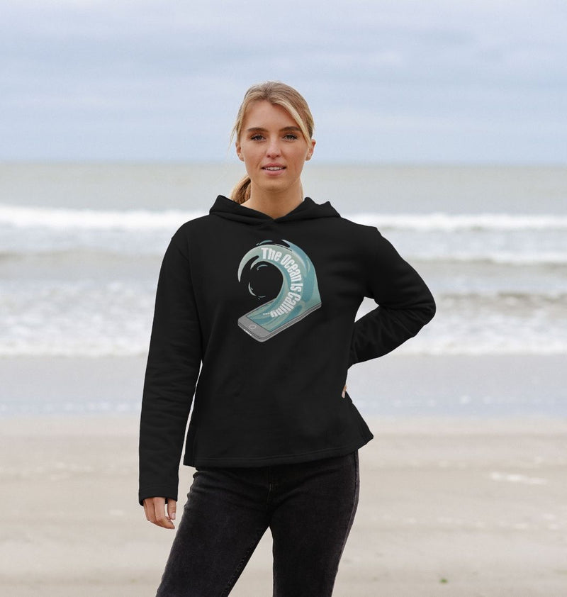 The Ocean is Calling Women's Relaxed Fit Organic Cotton Hoody