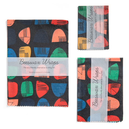 Beeswax Food Wrap  |  Millie design in Black by Lucas Loves