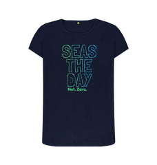 Navy Blue Sea's the day Women's Organic Cotton T-shirt