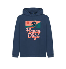 Navy Blue Happy Days Surf Children's Organic Cotton Hoody