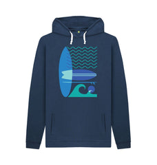 Navy Sea Surf Wave Organic Cotton Hoody