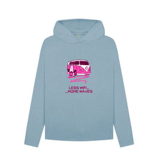 Coral Pink Surf Van Women's Relaxed Fit Organic Cotton Hoody