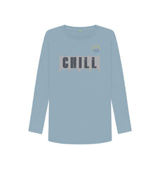 White Chill Windbreak Women's Organic Cotton Long Sleeve T-shirt