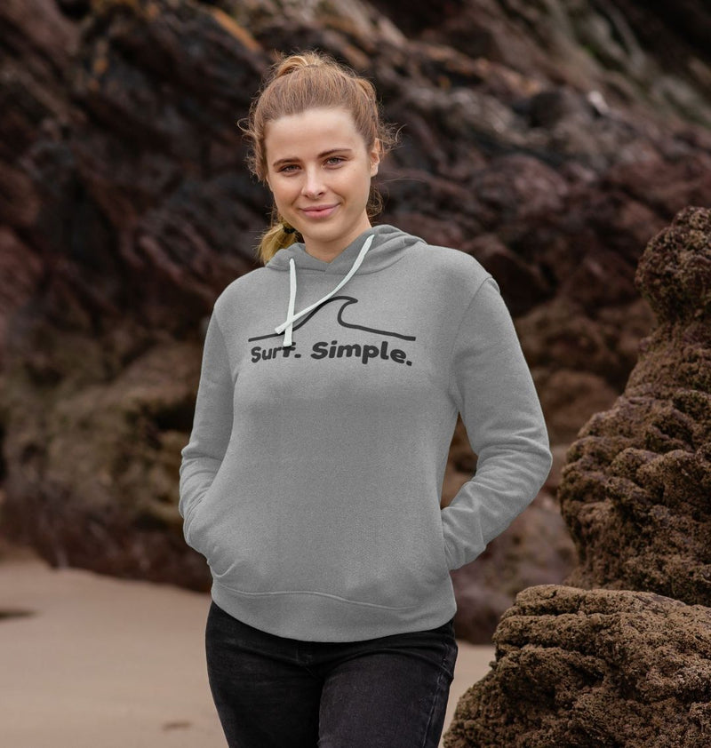 Light Heather Surf Simple Women's Organic Cotton Hoody