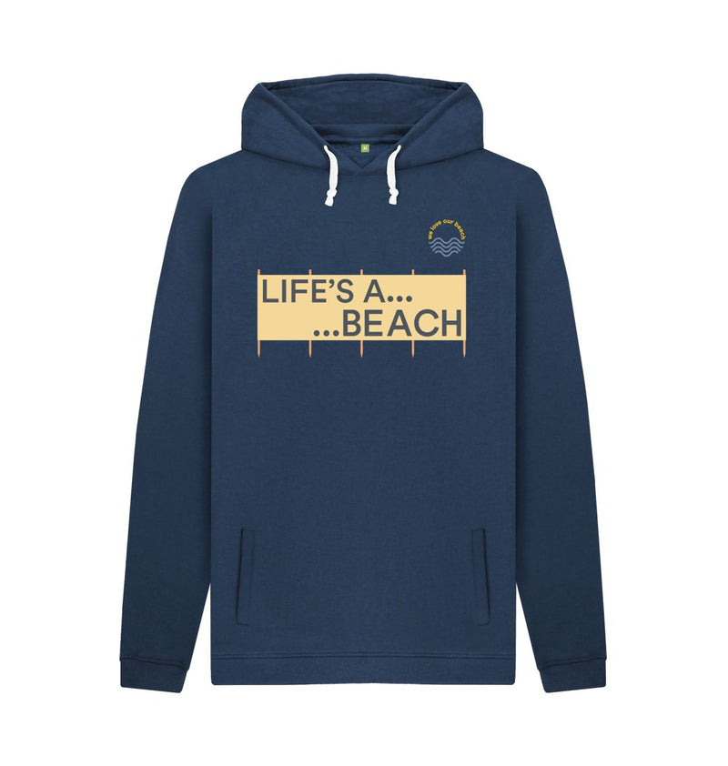 Light Heather Life's a Beach Windbreak Organic Cotton Hoody