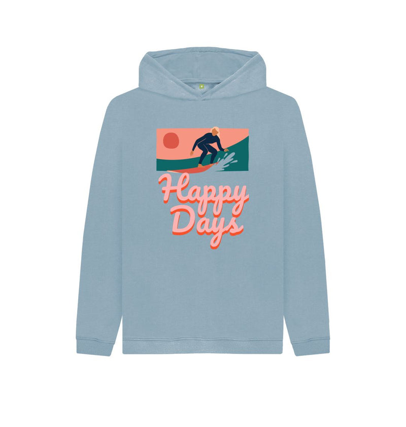 Navy Blue Happy Days Surf Children's Organic Cotton Hoody
