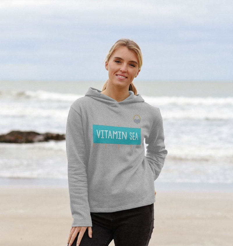 White Vitamin Sea Relaxed Fit Women's Organic Cotton Hoody