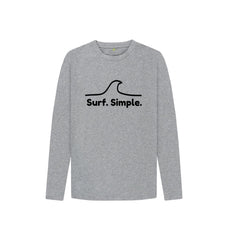 Athletic Grey Surf Simple Children's Organic Cotton Long Sleeve T-shirt