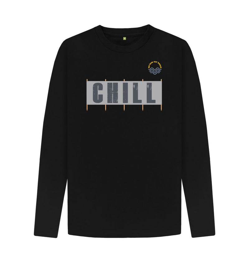 Navy Blue Chill Windbreak Organic Cotton Long Sleeve T-shirt