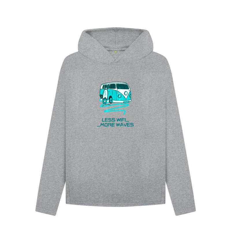 Athletic Grey Coral Turquoise Women's Relaxed Fit Organic Cotton Hoody