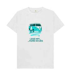 White Coral Turquoise Surf Van Organic Cotton T-shirt
