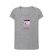 Pastel Pink Surf Van Women's Scoop Neck Organic Cotton T-shirt