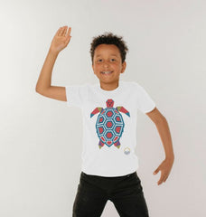 Mustard Tantalising Turtle Children's Organic Cotton T-shirt