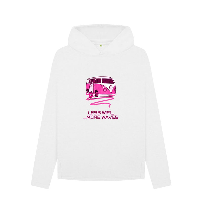 Coral Pink Surf Van Women's Relaxed Fit Organic Cotton Hoody