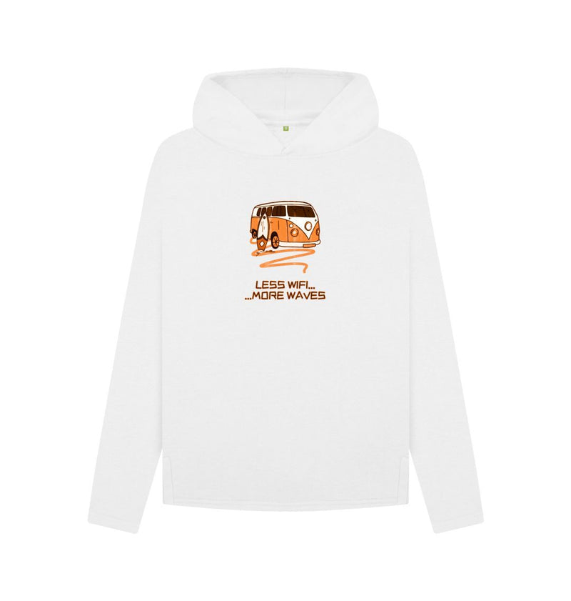 Black Coral Orange Surf Van Women's Relaxed Fit Organic Cotton Hoody