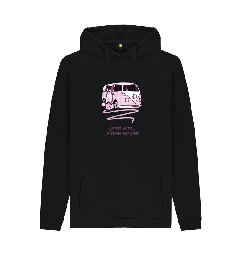 White Pastel Pink Surf Van Organic Cotton Hoody