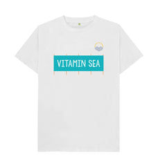 White Vitamin Sea Windbreak Organic Cotton T-shirt