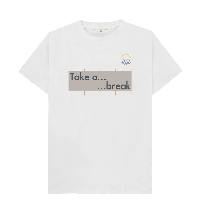 White Take a Break Windbreak Organic Cotton T-shirt