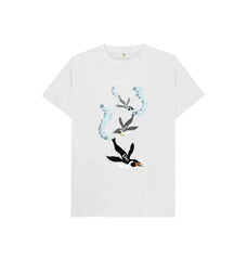 White Dive Dive Dive Penguin Children's Organic Cotton T-shirt