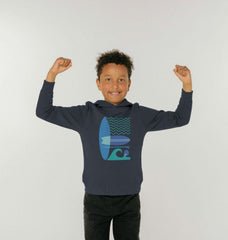 Athletic Grey Sea Surf and Wave Children's Organic Cotton Hoody