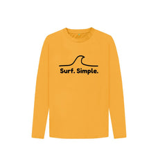 Athletic Grey Surf Simple Children's Organic Cotton Long Sleeve T-shirt