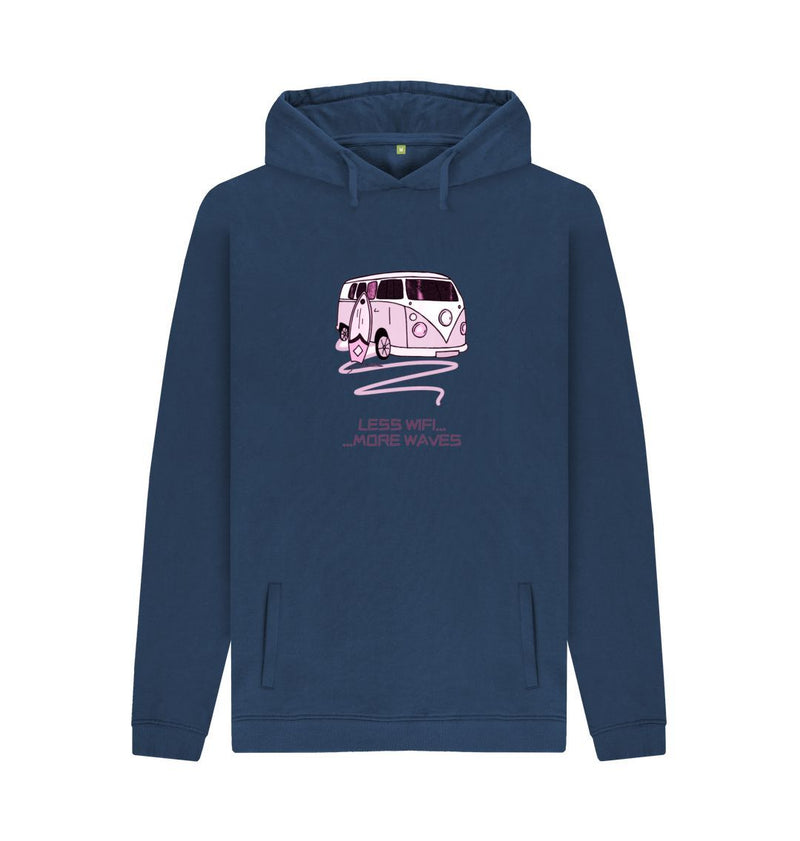 White Pastel Pink Surf Van Organic Cotton Hoody