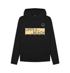 Black Life's a Beach Women's Organic Cotton Relaxed Fit Hoody