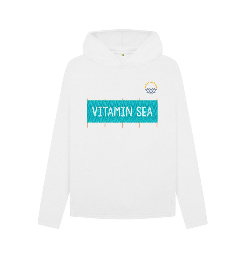 White Vitamin Sea Relaxed Fit Women's Organic Cotton Hoody