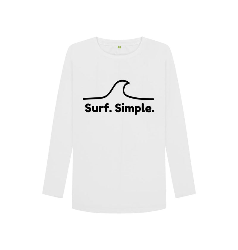 Athletic Grey Surf Simple. Women's Organic Cotton Long Sleeve T-shirt