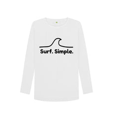 Athletic Grey Surf Simple. Women's Organic Cotton Long Sleeve T-shirt